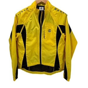 Cannondale Cycling Jacket Mens Medium Yellow Zip Off Sleeves Chrono Packable - Picture 1 of 13