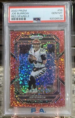Panini Prizm Joe Burrow #56 Red Sparkle Prizm 2022 Foto 1 de 2