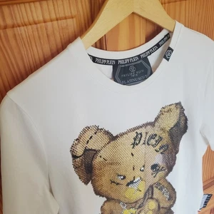 PHILIPP PLEIN T-Shirt Herren Killer Teddy Logo Rundhals 100% Baumwolle weiß Größe S - Bild 1 von 12