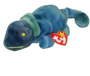 TY Beanie Baby - RAINBOW the Chameleon (dark blue) (9 inch) - MWMTs Stuffed Toy - Picture 1 of 1
