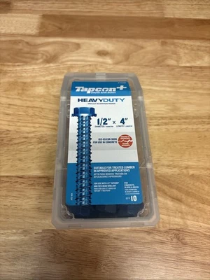 TAPCON 11420 1/2" X 4" CABEÇA DE ARRUELA SEXTAVADA DE AÇO ÂNCORAS DE CONCRETO INTERNAS/EXTERNAS PACOTE COM 10 - Imagem 1 de 4