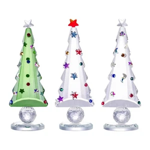 Kristall große Weihnachtsbaum Figur 6,4 Zoll Glas Christbaumschmuck Geschenk - Bild 1 von 8