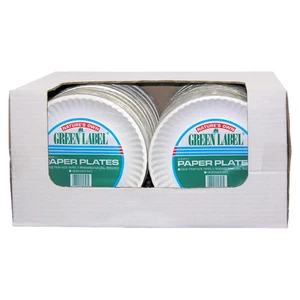 Placas de papel, sin recubrimiento, placa de 9", 1200/CT, blanco - Imagen 1 de 7