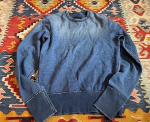 Wings Horns XS Faded Blue Crewneck Sweatshirt NWOT - Picture 1 of 5