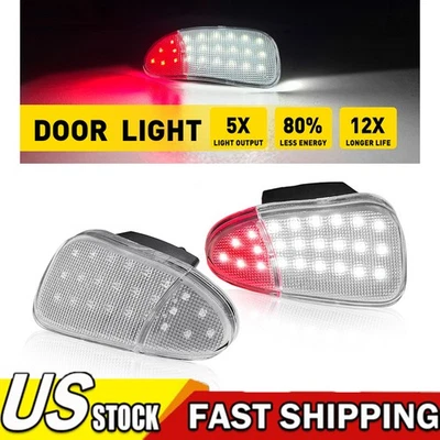 Par de luces de cortesía interiores de puerta con panel LED transparente para Ford F150 1997-2003 Foto 1 de 4