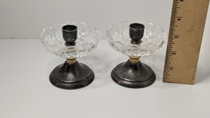 Juego de 2 candelabros de media pulgada con tapa de vidrio italiano de 3,5" PM - Imagen 1 de 11