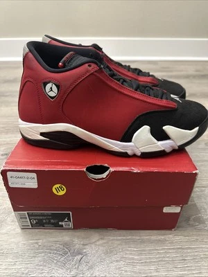 Talla 9.5 - Air Jordan 14 Retro Gimnasio Rojo Limpio Con Caja Foto 1 de 4