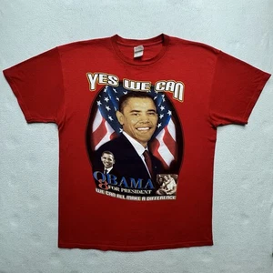 Fruit of the Loom Barack Obama "Change We Can Believe In" Men’s Red T-Shirt XL - Picture 1 of 9
