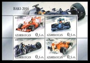Azerbaiyán 2016 * Fórmula 1 * Bakú * Gran Premio de Europa * Media hoja * MNH - Imagen 1 de 3