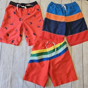 Hanna Andersson Boys Size 130 (US 8) Lot of 3 Swim Trunks Lined Swimming Summer - Picture 1 of 4