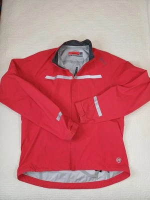 Novara Rain Windbreaker Event Jacket Mens Red Cycling  Lightweight Full Zip Larg - Image 1 of 4