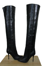  NIB MICHAEL KORS Collection Italy, Black Leather Over the Knee Boots sz 38.5 