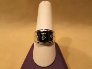 Anillo de plata esterlina inicial "P" piedra de ónix genuina para caballeros - Imagen 1 de 10