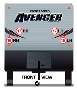 2012 Prime Time Avenger Travel Trailer - Front Cap RV Decals - Foto 1 di 3