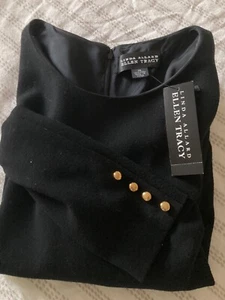 Linda Allard for Ellen Tracy Lined 100% Wool Maxi Dress, Black 14 - Picture 1 of 16