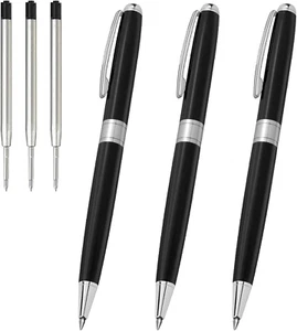 Black Pen Ballpoint Pens - Nice Pens Office Pen for Gift Business Men Police Fli - Picture 1 of 9