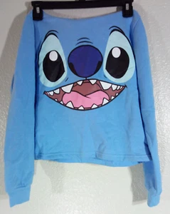 Disney Lilo Stitch Hoodie Blue Girls Large Long Sleeve Hooded Sweatshirt w/ Ears - Picture 1 of 6