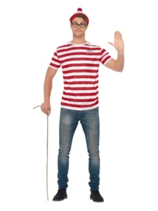 Hombre/Mujer ¿Dónde está Wally? Kit Vestido de fantasía Disfraz Ciervo Divertido Día Mundial del Libro - Imagen 1 de 1