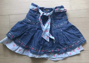 Pumpkin Patch Denim Embroidered Skirt Size 6 Adjustable Waist - Picture 1 of 6