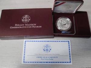 1999 US Dolley Madison Proof Silver Dollar Commemorative Set - Picture 1 of 3