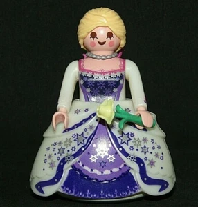 Playmobil Princess Queen w/ white  purple dress & yellow flower wide skirt C5 - Picture 1 of 5