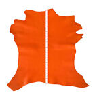 #086 Ziegennappa Orange ganze Lederhaut Bastelleder Größe 69x54cm