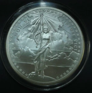 2 OZ .999 PURE SILVER VIRTUE ROUND COIN GIRL - Picture 1 of 5