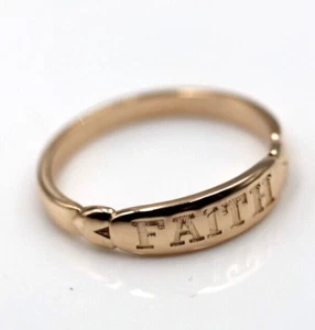 Size T Genuine New Solid 9ct 9kt 375 Rose Gold Faith Ring - Picture 1 of 8
