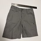 Dennis Uniform Boys Gray Flat Front Stretch Twill Shorts, Size B8 Grey