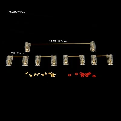 YMDK V3 PCB Mount Gold Screw in Stabilizer For Mx Mechanical Keyboard PCB(Clear) - Image 1 of 4