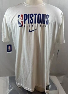 NEW NWT NBA Detroit Pistons Basketball Team White Dri Fit Nike Shirt Sz XLT - Picture 1 of 6