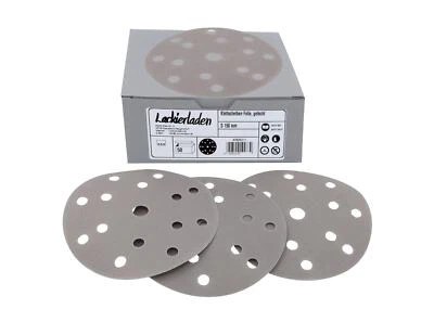 LACKIERLADEN Schleifscheiben auf Folie 50 Stück 150 mm 14+1 (15) Loch P1500 | klett P 1500 15