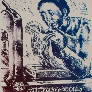Folleto de exposición Meinolf Splett RDA autorretrato litografía firmada 1967 - Imagen 1 de 4