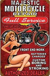 Majestic Motorcycle Repair rusted steel sign 460mm x 300mm (pst) - Bild 1 von 1