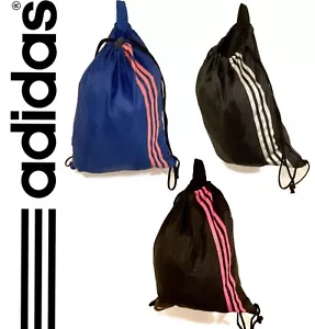 Neu Adidas 3 Streifen Kordelzug Turnbeutel Sack Schwimmen Sport Gym Schuhbeutel - Bild 1 von 6