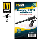 Browning M1919 mit Halterung 3D-gedruckt 1:35 Munition von Mig Jiminez MIG8147