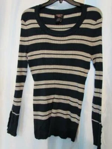 NWT Hooked Up Striped Sweater Lagoon Combo Dark Blue Heather  Sz S L XL  Org $34 - Picture 1 of 5