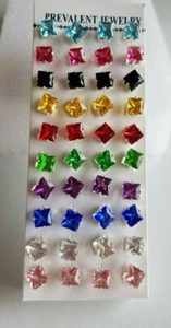 Ohrstecker Ohrringe Stecker Modeschmuck Schmuck Damen Herren Silber Strass Stein - Bild 1 von 22