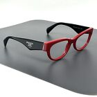 PRADA VPR13Q Okulary w kolorze SMN 1O1 Okulary Oprawki Włochy Czerwone Czarne 52 mm