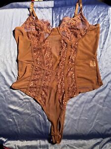 Blāshe teddy bodysuit lingerie sissy cd thong lace snap crotch large