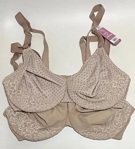 NWT 2 Piece Set Olga by Warner's 05001 Bra Beige Solid & Beige Polka Dot 38DD - Picture 1 of 1