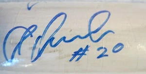 AUTÉNTICO BATE DE BÉISBOL ABRAHAM ALMONTE MLB FIRMADO GRÁFICO AUTOMÁTICO 20 INDIOS YANQUIS - Imagen 1 de 3