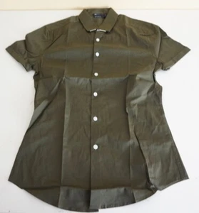 ASOS DESIGN MEN'S SKINNY FIT BUTTON UP SHIRT KHAKI OLIVE SMALL NEW WITH TAG! - Picture 1 of 3