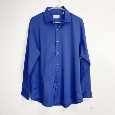 Perry Ellis Portfolio Shirt Mens 16.5 32 33 Blue Long Sleeve Tech Slim NWOT - Image 1 of 4