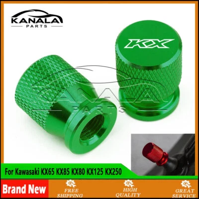 GREEN For Kawasaki KX65 KX85 KX80 KX125 KX250 Tire Valve Cover Stem Caps Plug Foto 1 de 2