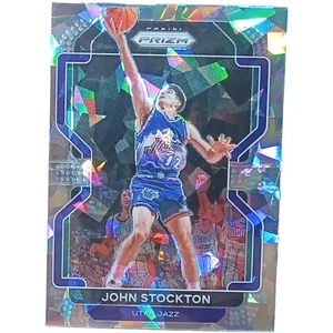 2021-22 John Stockton Cracked Ice Prizm Basketball 267 Jazz - Picture 1 of 2