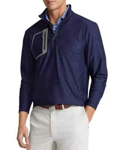 New Ralph Lauren Youth XL 1/4 zip pullover Camo Jacquard  Blue RLX Golf Boys - Picture 1 of 3