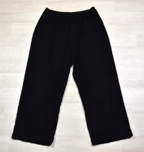 Pantalones de salón Coldwater Creek años 90 pierna ancha acanalados pantalones negros talla XL EE. UU. DE COLECCIÓN - Imagen 1 de 6