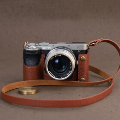 Genuine Leather Camera Bag Case Cover Shoulder Belt For Sony A7C2 A7CII A7CR A7C - Image 1 of 4