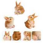 3pcs Miniature Harz Kaninchenfiguren für Tischschreibtisch Fairy Garden